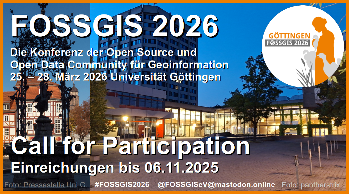 Call for Participation für die FOSSGIS 2026 in Göttingen